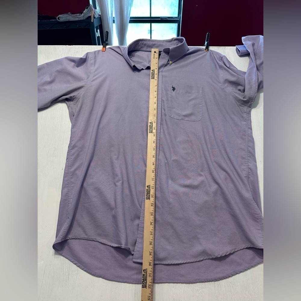U.S. Polo Assn. Wrinkle-Free Button Down Shirt Men’s XL Purple 17 34/35 - Picture 9 of 10
